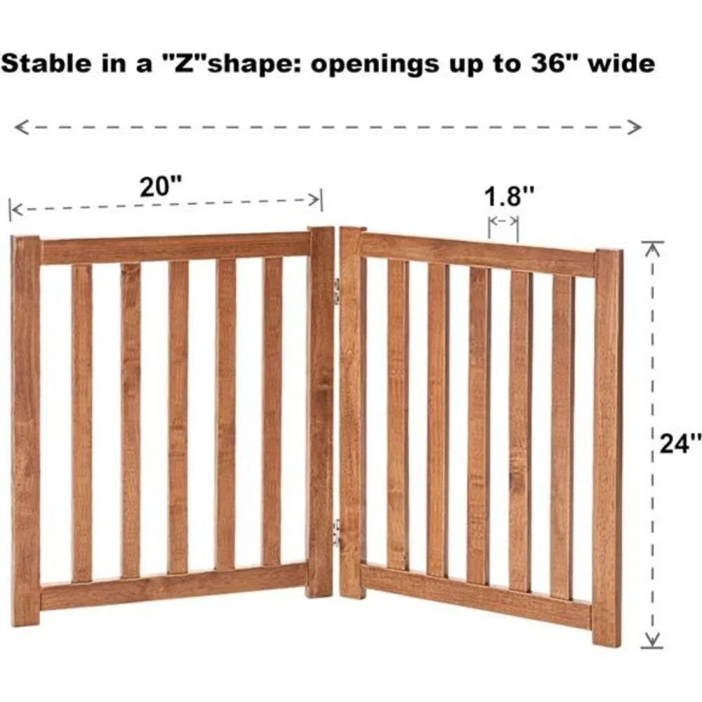 Solid HardWood Freestanding Pet Gate,Wooden Dog Gates for Doorways,Nature wood
